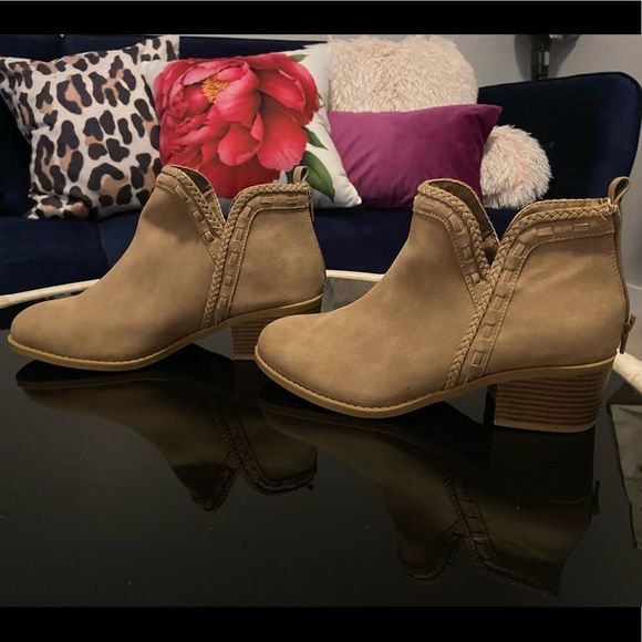 Tan Suede Booties - Picture 1 of 8